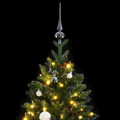 Albero Natale Incernierato con 150 LED e Palline 120 cm