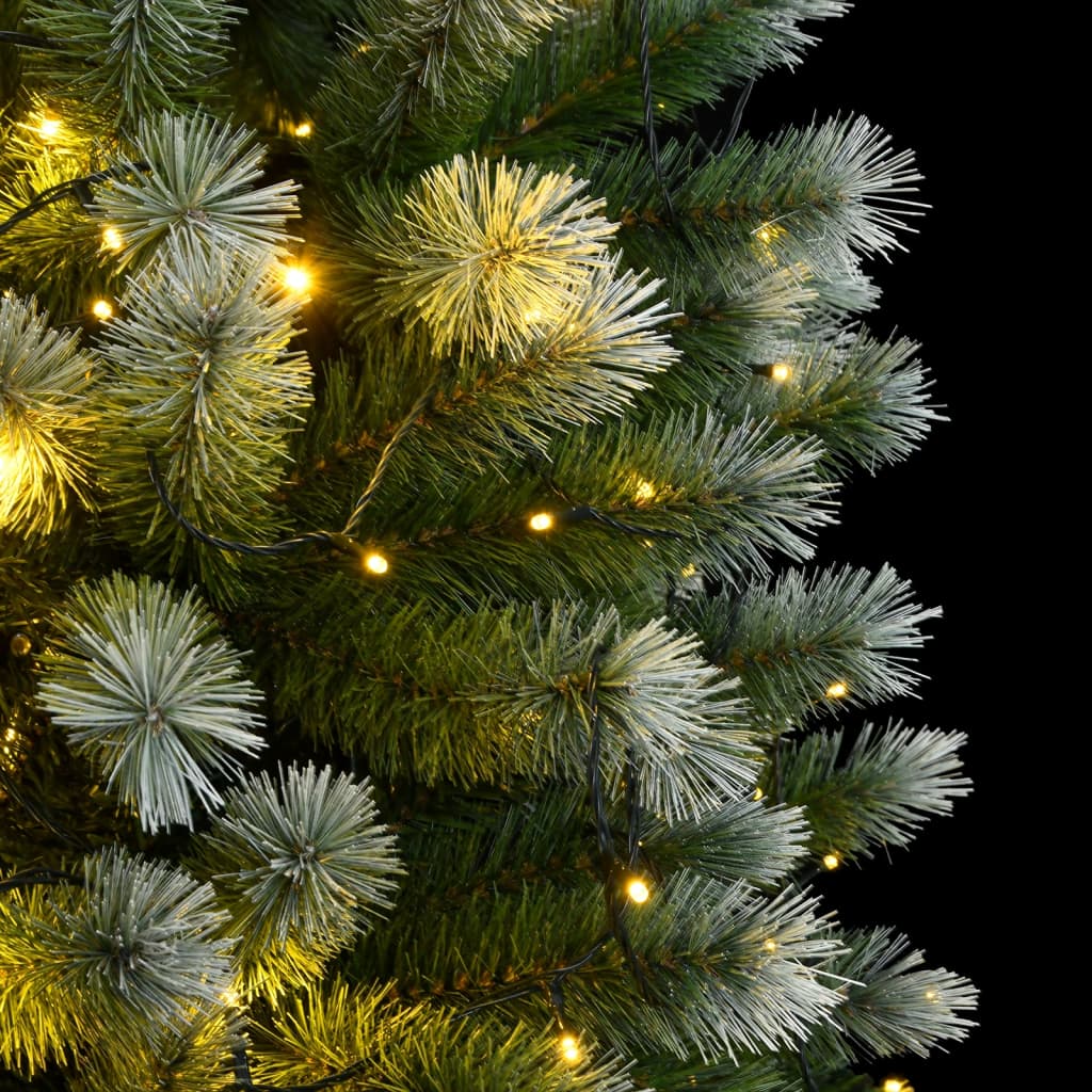 Albero Natale Artificiale Cerniera 300 LED Neve Floccata 240 cm