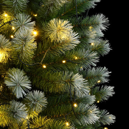 Albero Natale Artificiale Cerniera 300 LED Neve Floccata 240 cm