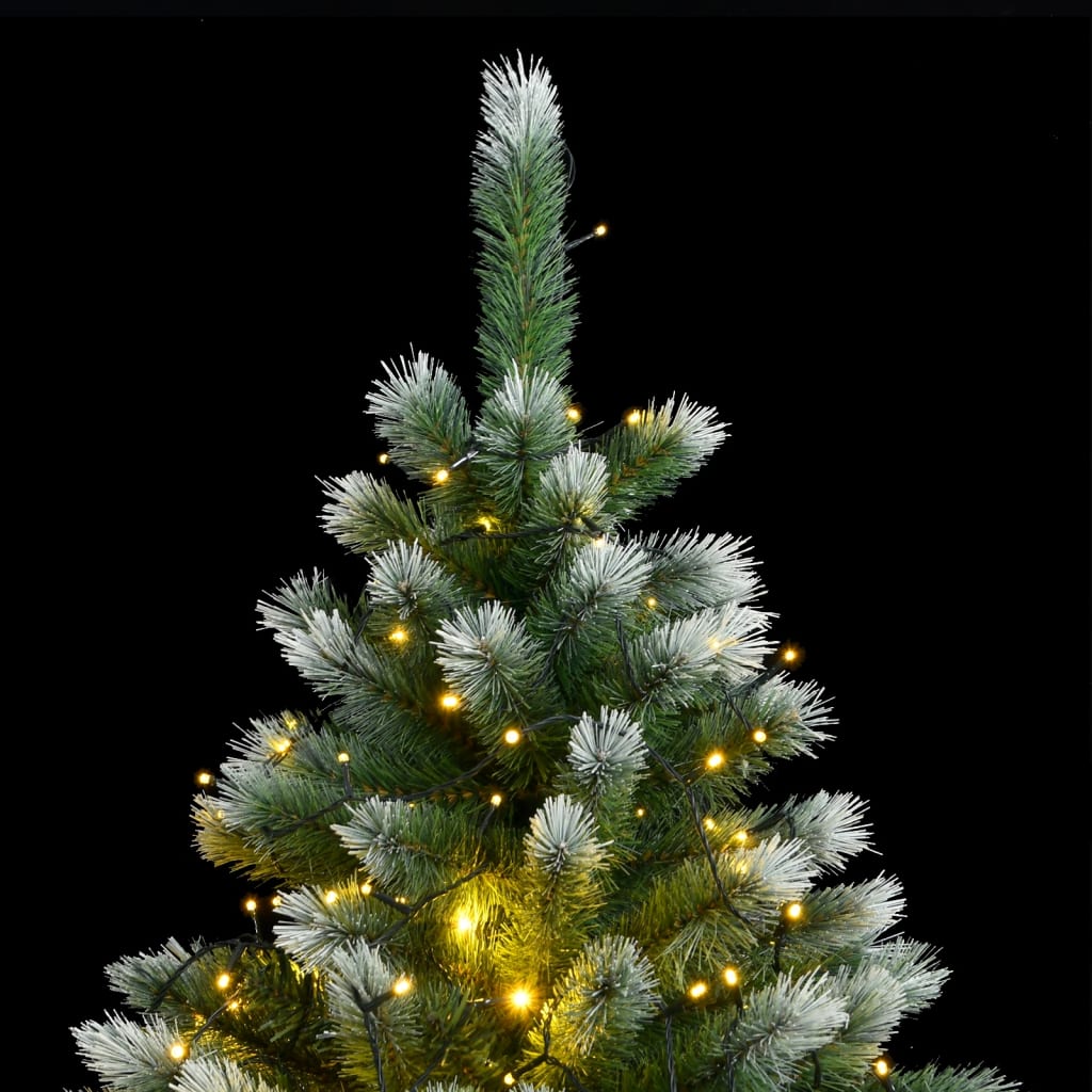 Albero Natale Artificiale Cerniera 300 LED Neve Floccata 240 cm