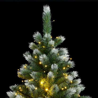 Albero Natale Artificiale Cerniera 300 LED Neve Floccata 240 cm
