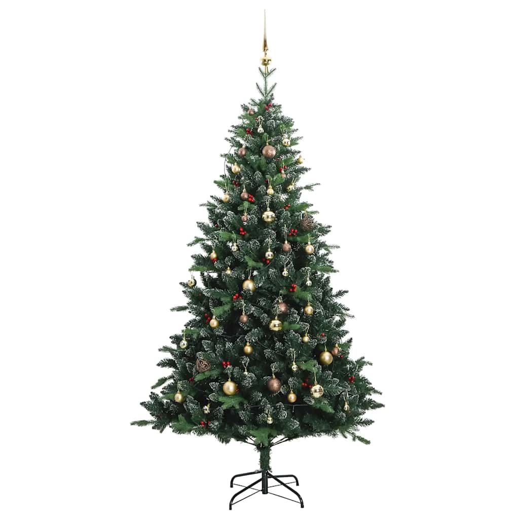 Albero Natale Incernierato con 300 LED e Palline 180 cm
