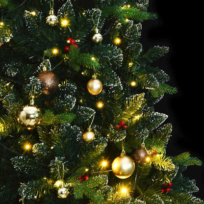 Albero Natale Incernierato con 300 LED e Palline 210 cm