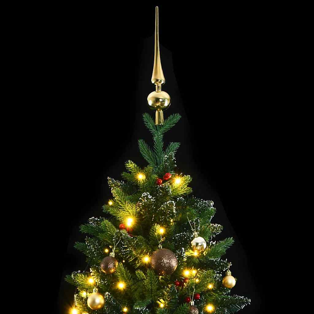 Albero Natale Incernierato con 300 LED e Palline 210 cm