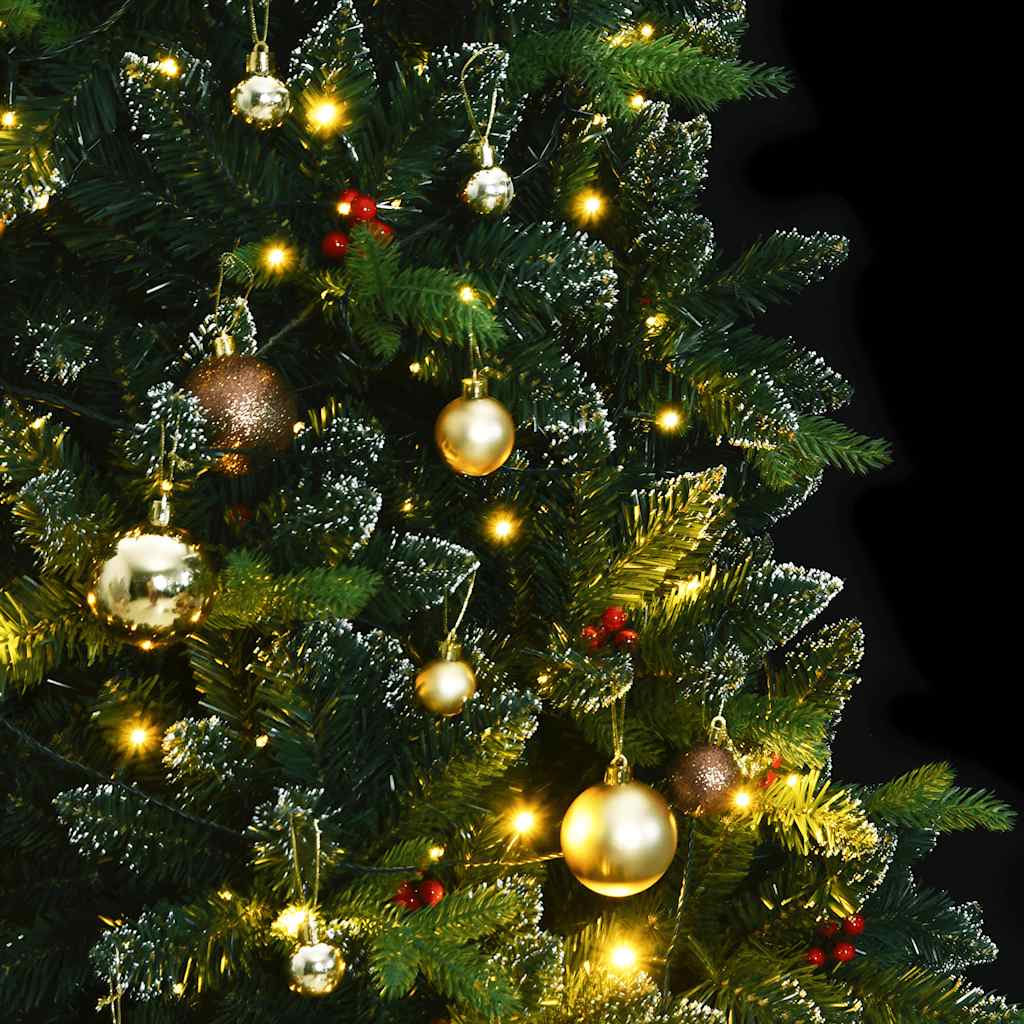 Albero Natale Incernierato con 300 LED e Palline 240 cm