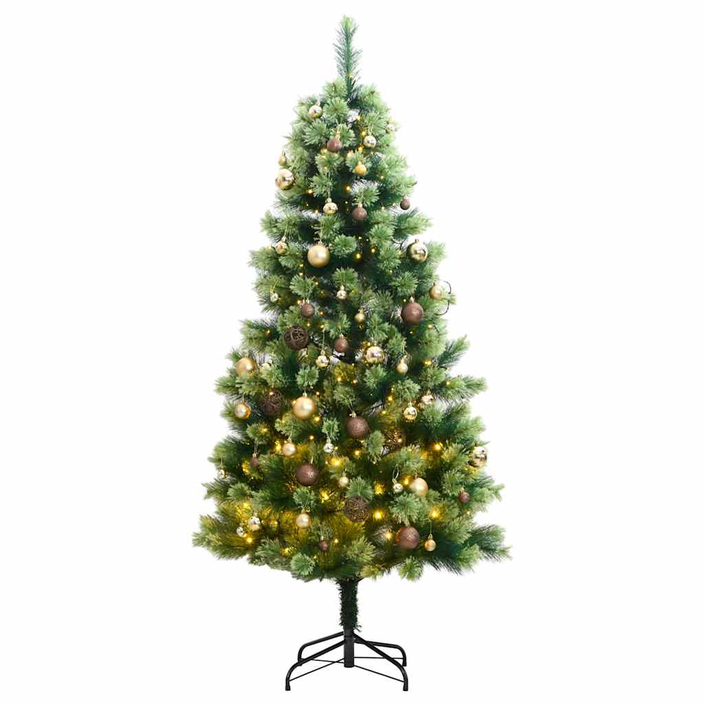 Albero Natale Incernierato con 300 LED e Palline 180 cm