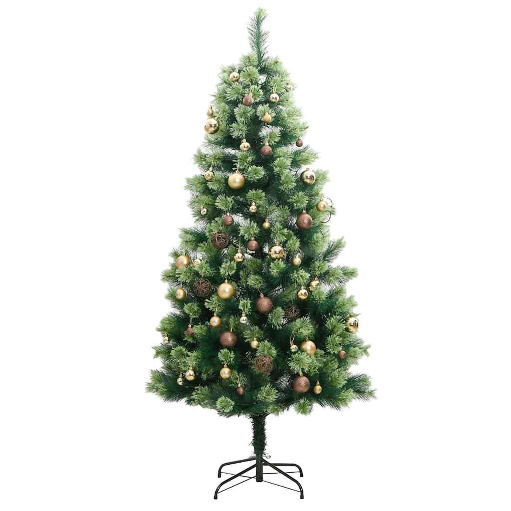 Albero Natale Incernierato con 300 LED e Palline 180 cm