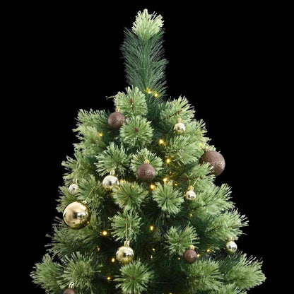Albero Natale Incernierato con 300 LED e Palline 210 cm