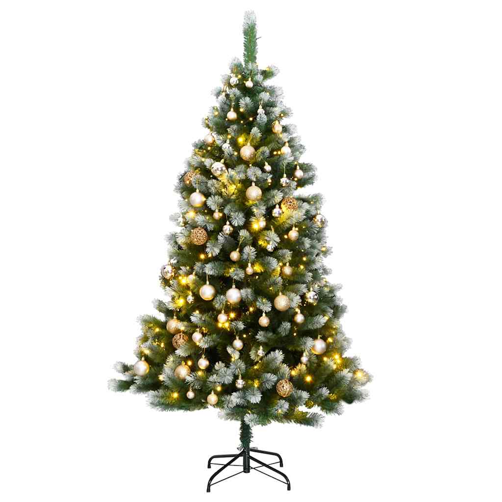 Albero Natale Incernierato con 300 LED e Palline 240 cm