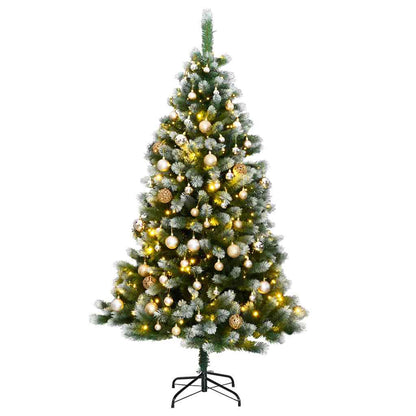 Albero Natale Incernierato con 300 LED e Palline 240 cm