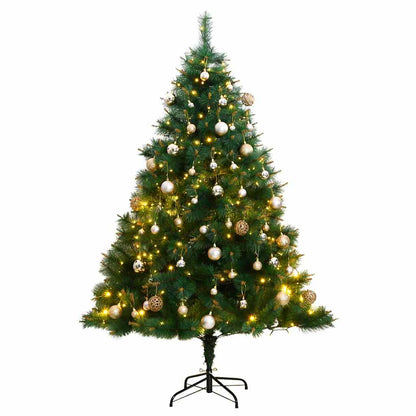 Albero Natale Incernierato con 300 LED e Palline 240 cm