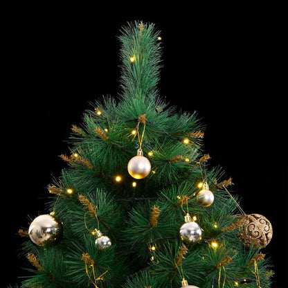 Albero Natale Incernierato con 300 LED e Palline 240 cm