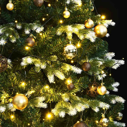 Albero Natale Incernierato con 300 LED e Palline 210 cm