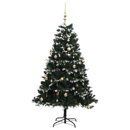 Albero Natale Incernierato con 300 LED e Palline 210 cm