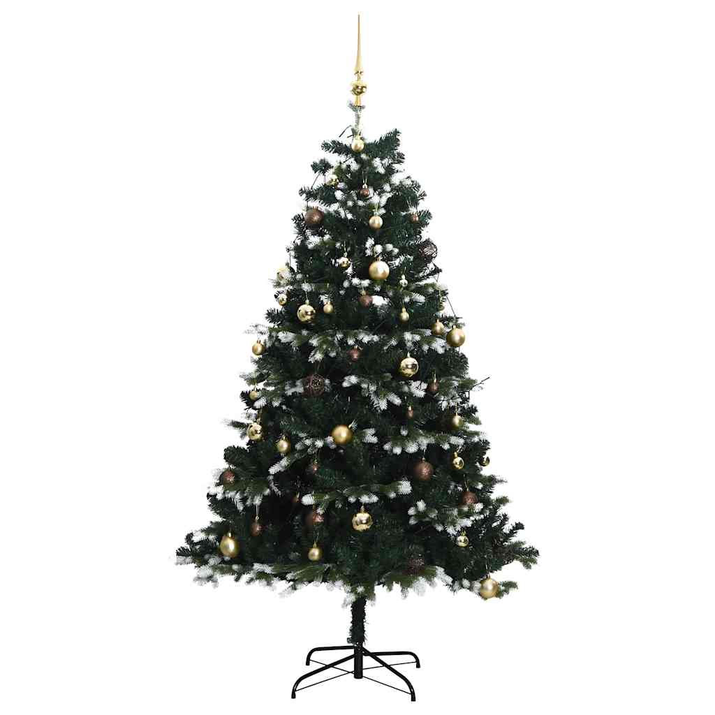 Albero Natale Incernierato con 300 LED e Palline 240 cm