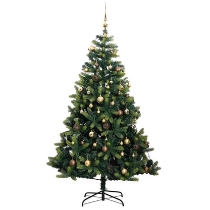 Albero Natale Incernierato con 300 LED e Palline 180 cm