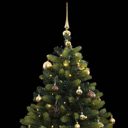 Albero Natale Incernierato con 300 LED e Palline 210 cm