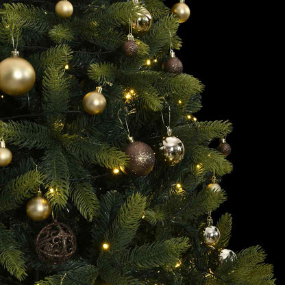 Albero Natale Incernierato con 300 LED e Palline 210 cm
