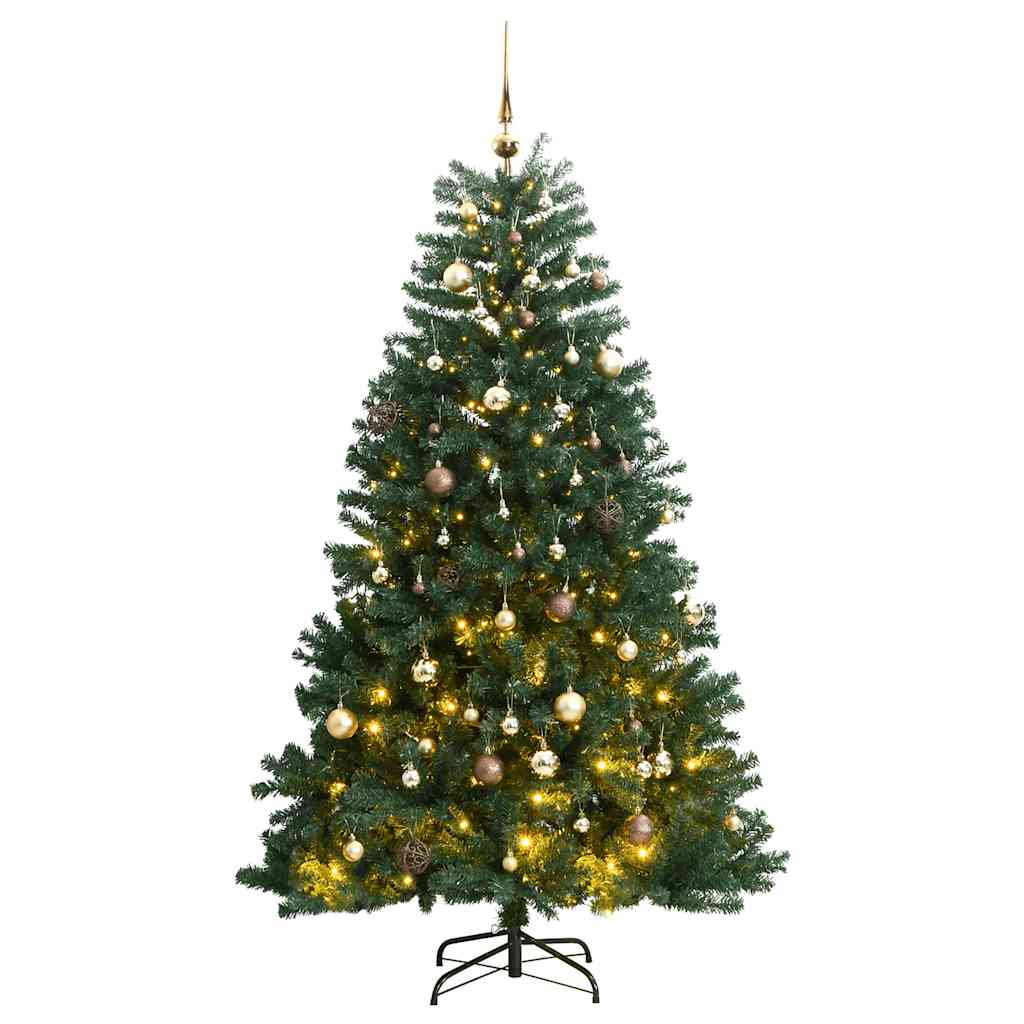 Albero Natale Incernierato con 300 LED e Palline 300 cm