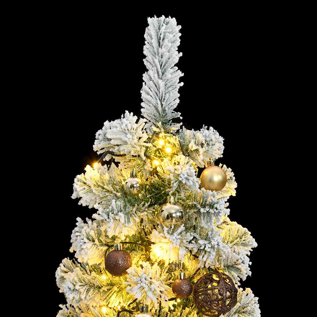 Albero Natale Incernierato con 150 LED e Palline 150 cm