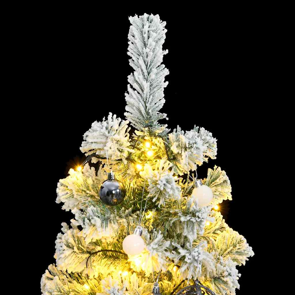 Albero Natale Incernierato con 150 LED e Palline 150 cm