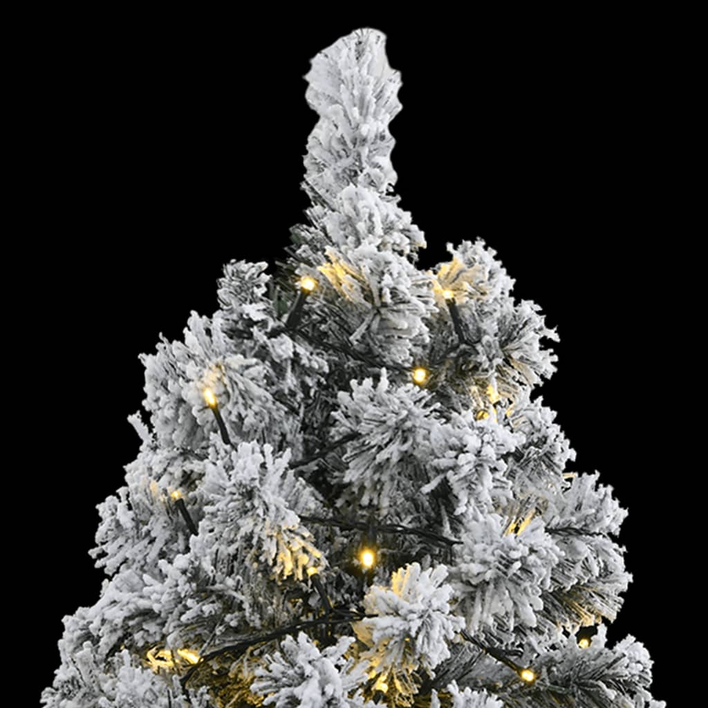 Albero Natale Artificiale Cerniera 300 LED Neve Floccata 180 cm