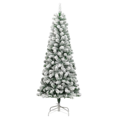 Albero Natale Artificiale Cerniera 300 LED Neve Floccata 180 cm