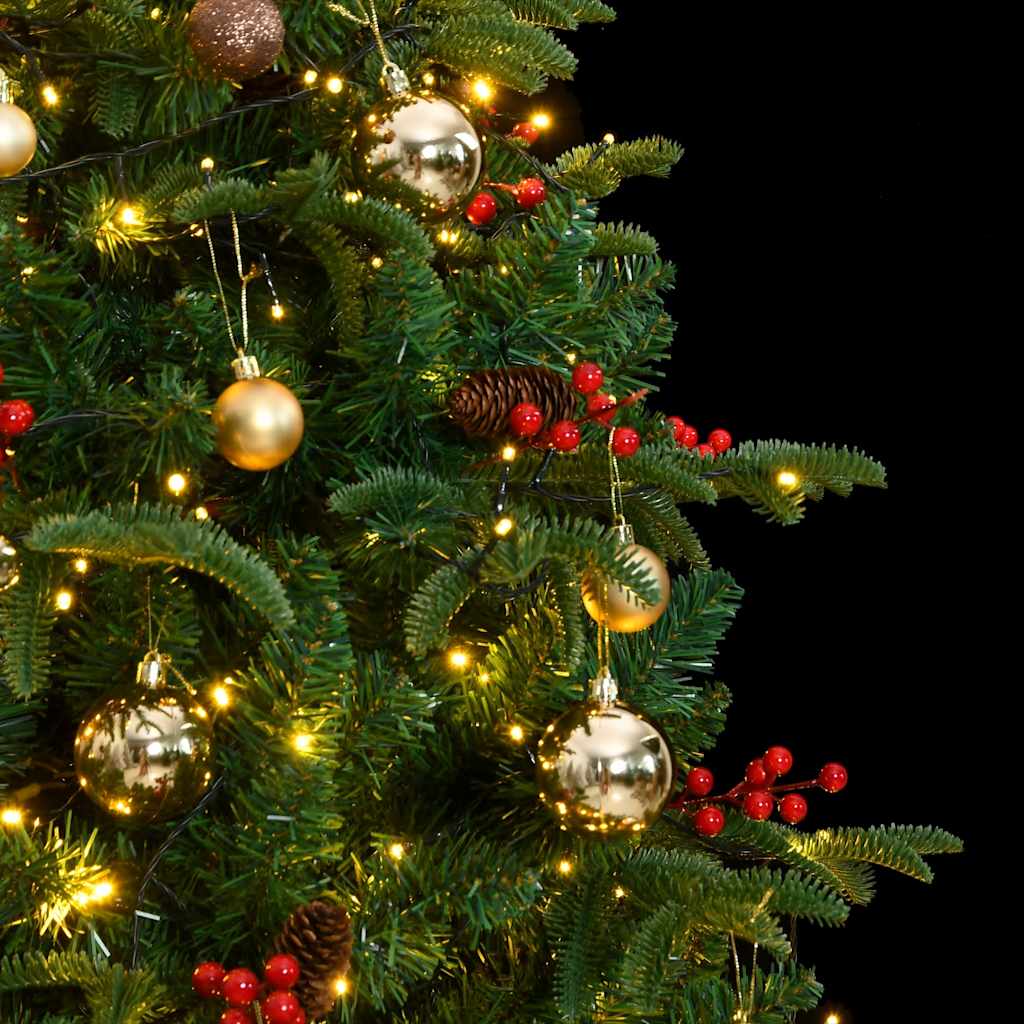 Albero Natale Incernierato con 300 LED e Palline 180 cm