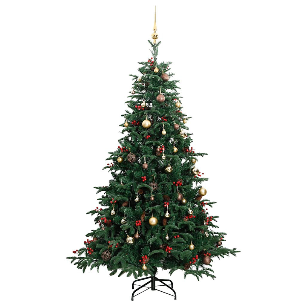 Albero Natale Incernierato con 300 LED e Palline 180 cm