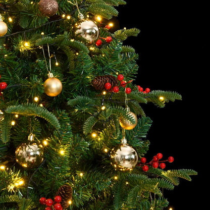 Albero Natale Incernierato con 300 LED e Palline 210 cm