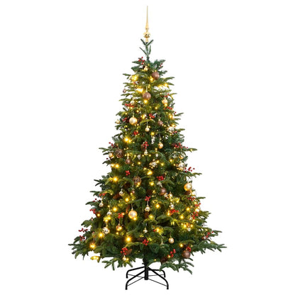 Albero Natale Incernierato con 300 LED e Palline 240 cm