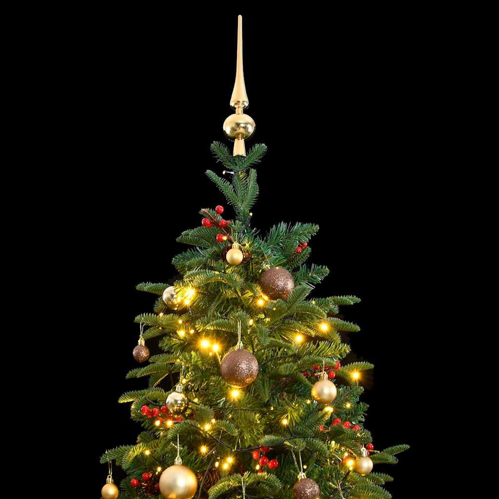 Albero Natale Incernierato con 300 LED e Palline 240 cm