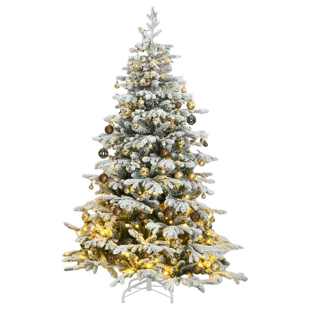 Albero Natale Incernierato con 300 LED e Palline 180 cm