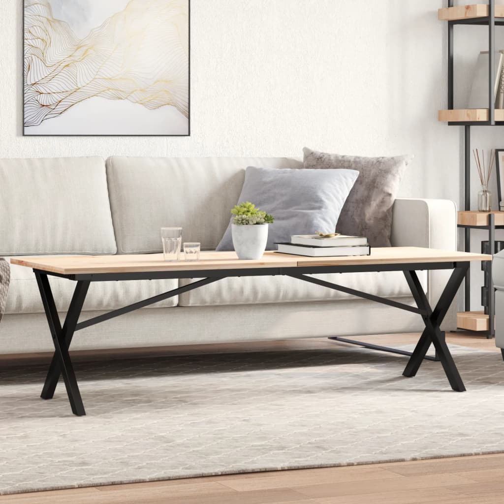 Telaio Gambe a X per Tavolino da Salotto 140x30x43cm in Acciaio