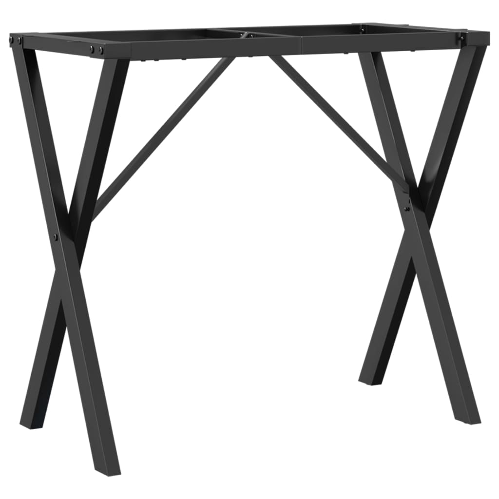 Telaio Gambe a X per Tavolo da Pranzo 80x40x73 cm in Acciaio