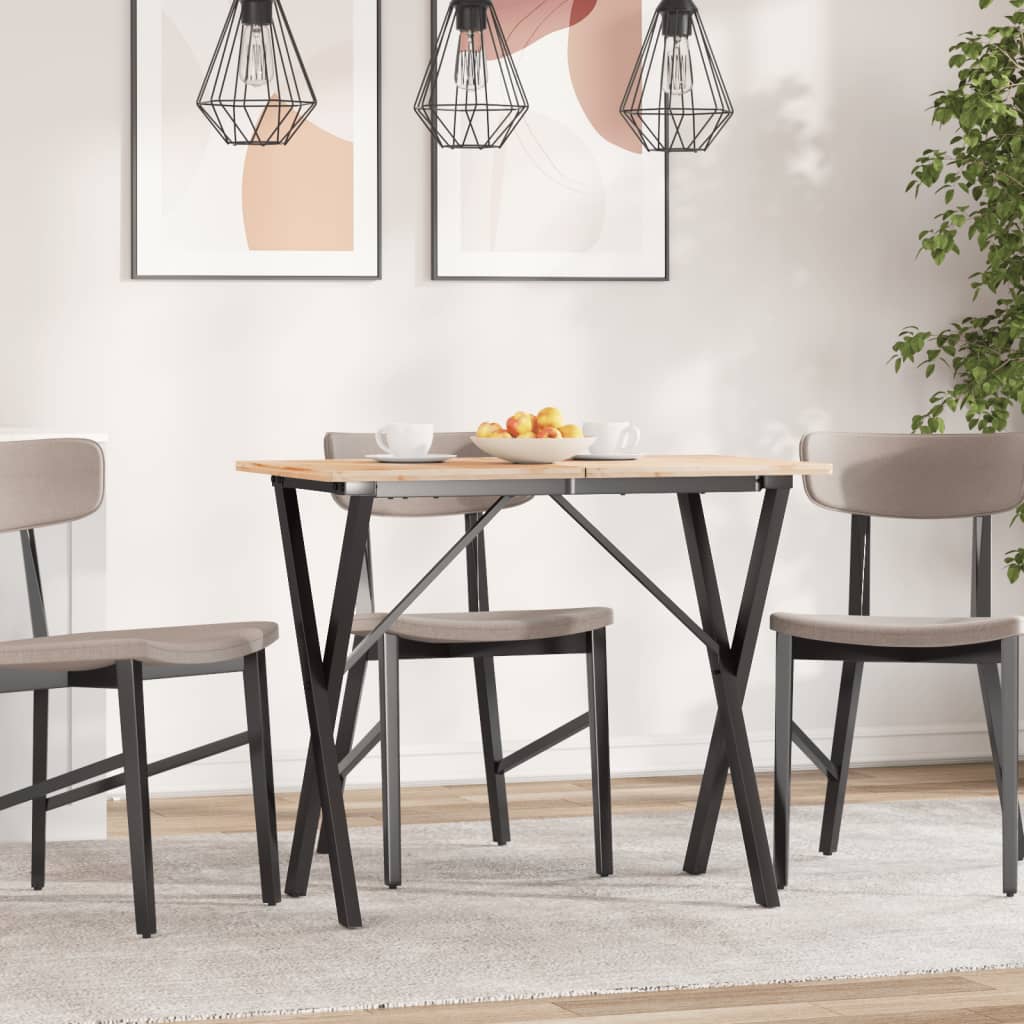 Telaio Gambe a X per Tavolo da Pranzo 80x40x73 cm in Acciaio