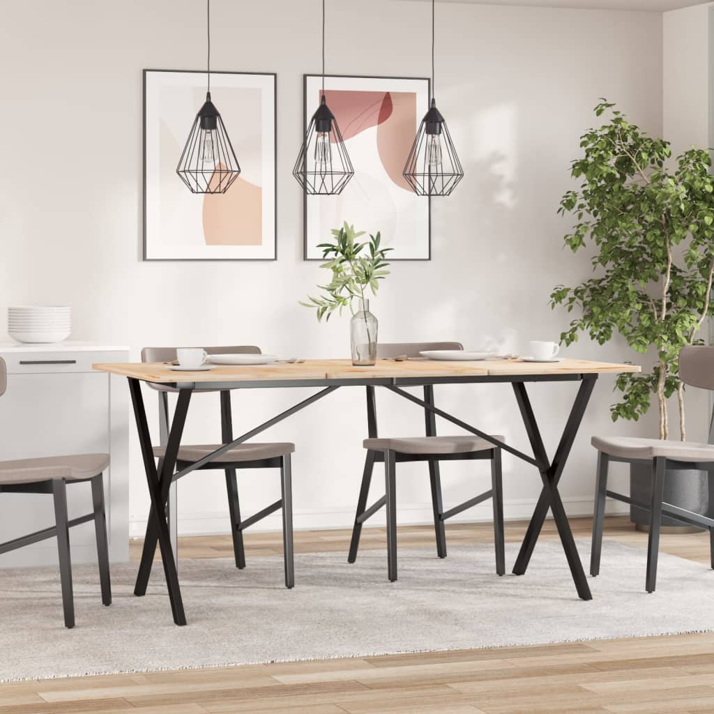 Telaio Gambe a X per Tavolo da Pranzo 140x60x73 cm in Acciaio
