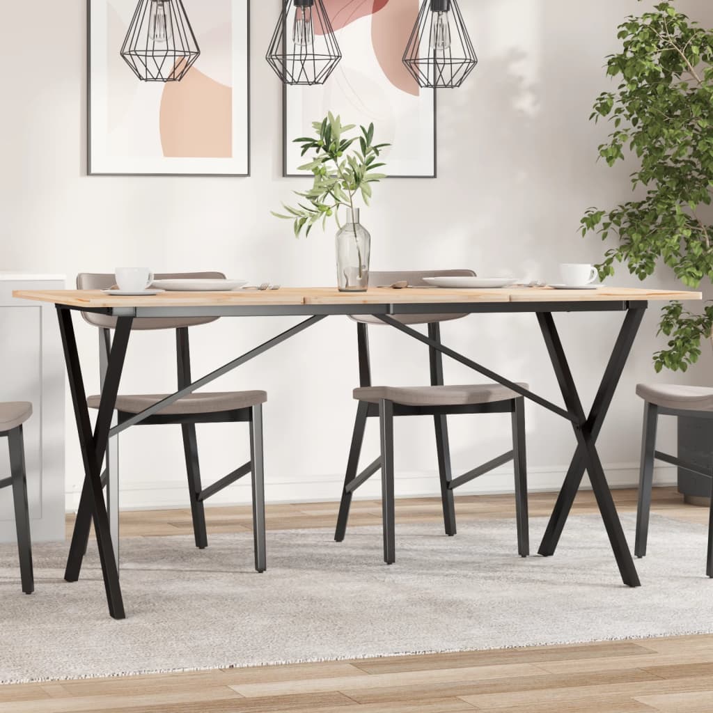 Telaio Gambe a X per Tavolo da Pranzo 140x60x73 cm in Acciaio