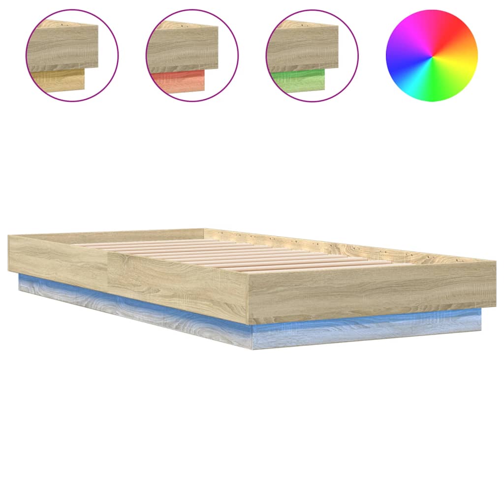 Giroletto con LED Rovere Sonoma 90x200 cm