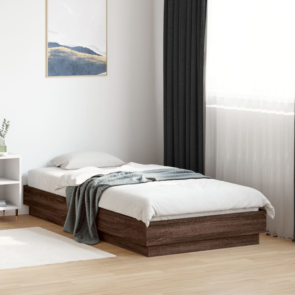 Giroletto senza Materasso Rovere Marrone 75x190cm in Truciolato