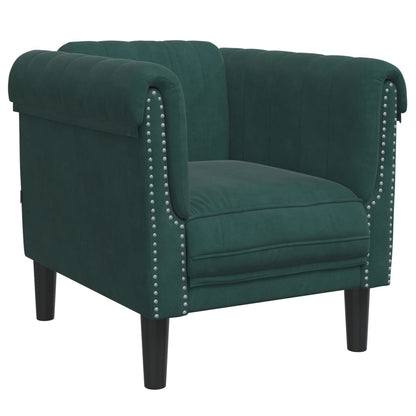 Set di Divani 3 pz Verde Scuro in Velluto