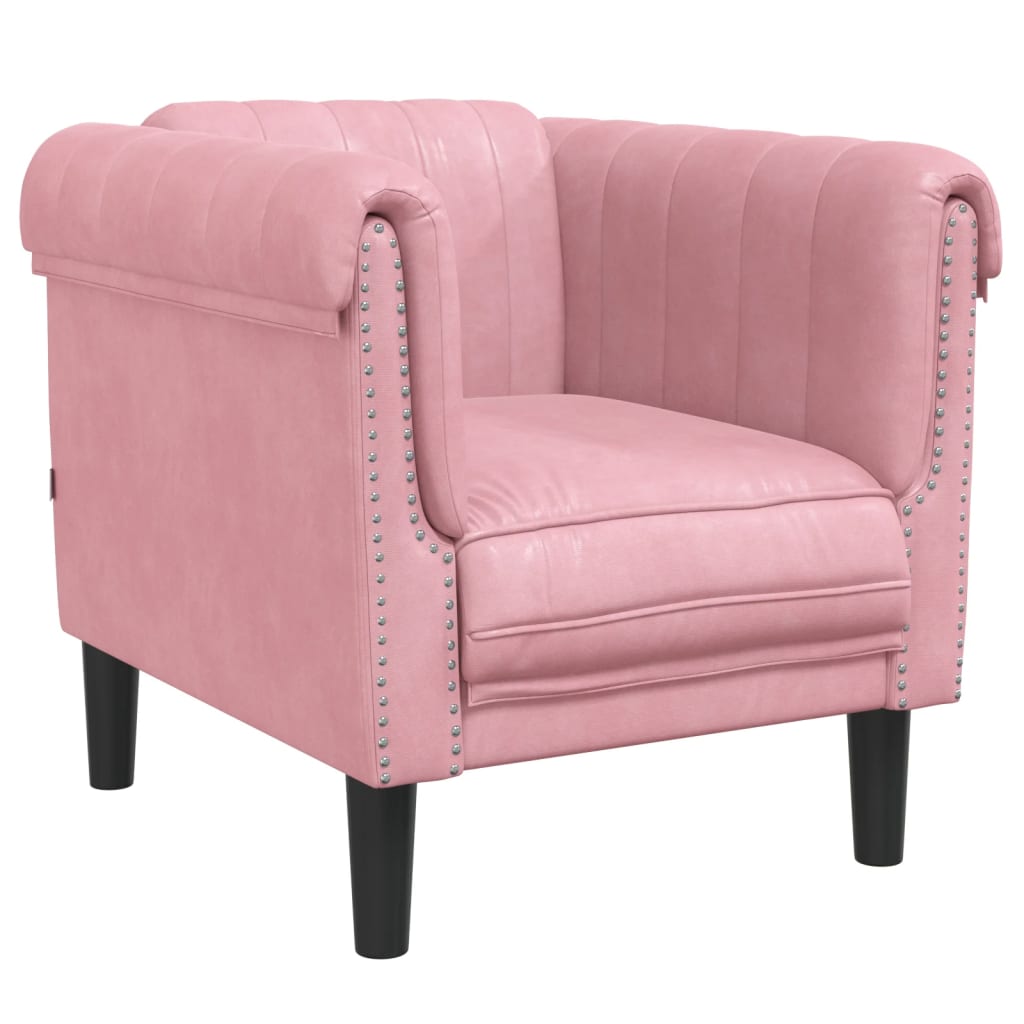 Set di Divani 3 pz Rosa in Velluto