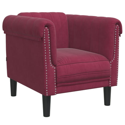 Set di Divani 3 pz Rosso Vino in Velluto