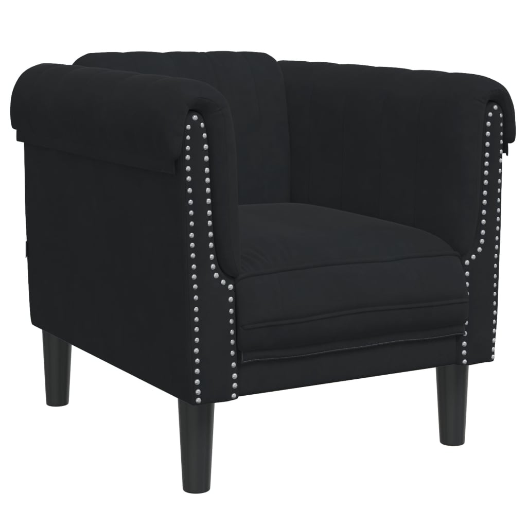 Set di Divani 3 pz Nero in Velluto