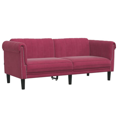 Set di Divani 2 pz Rosso Vino in Velluto