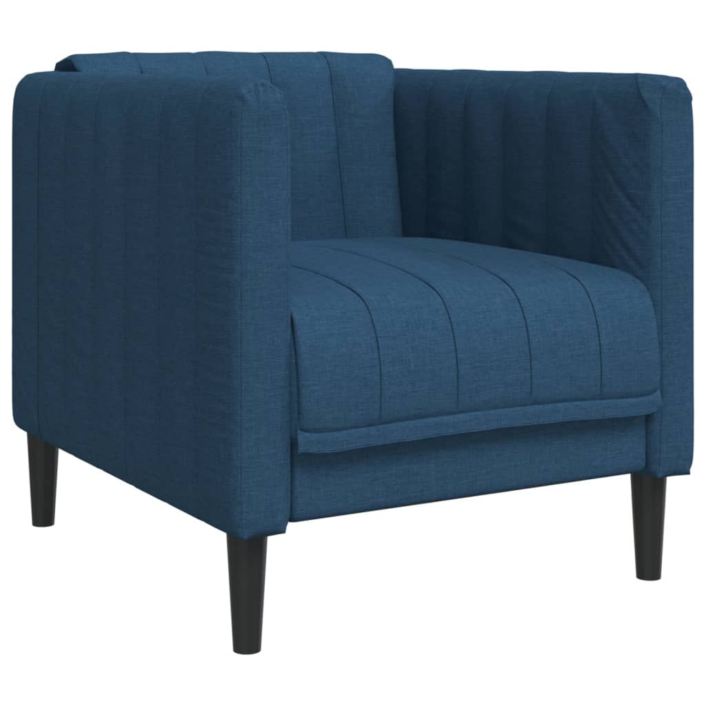 Set di Divani 3 pz Blu in Tessuto