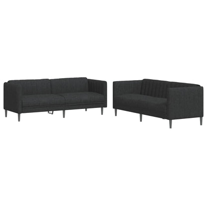 Set di Divani 2 pz Nero in Tessuto