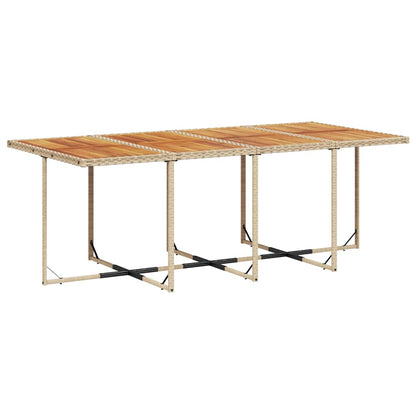 Set da Pranzo da Giardino 13 pz con Cuscini Beige in Polyrattan