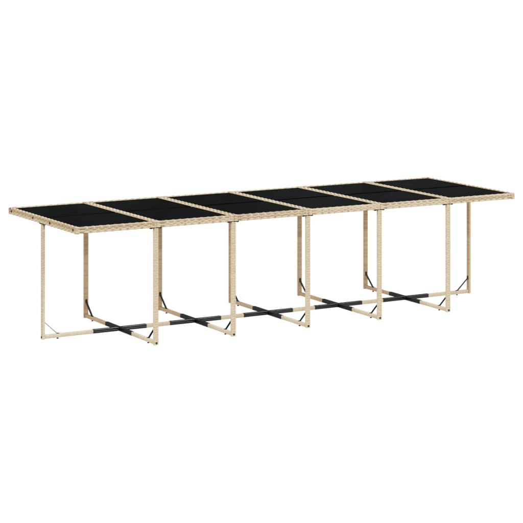 Set da Pranzo da Giardino 13pz con Cuscini Nero in Polyrattan
