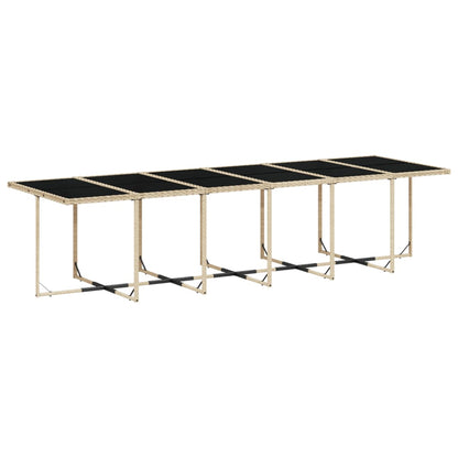 Set da Pranzo da Giardino 13pz con Cuscini Nero in Polyrattan